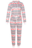 Christmas Print Hooded 2PCS Pajamas Set 