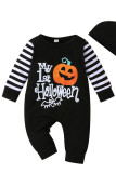 Boo Halloween Print Baby Romper