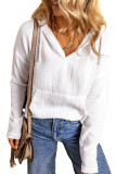 White Lightweight Crinkle Pocketed Hoodie