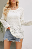 Hollow Out ZigZag Knit Pullover Sweater