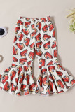 Halloween Letter Print Top and Flare Pants Set