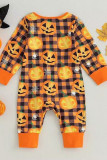 Hallowe Pumpkin Ghost Print Kids Romper 
