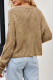 Cable Knit Hollowed Plain Knitting Sweater 