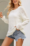 Hollow Out ZigZag Knit Pullover Sweater