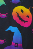 Halloween Print Crew Neck Long Sleeves Top