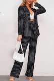 Stripes Suit Coat and Flare Pants Set 