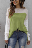 Colorblock Knitting Pullover Sweater 