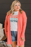 Plus Size Pocketed Open Front Cardigan