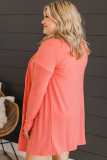 Plus Size Pocketed Open Front Cardigan