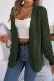 Front Open Knitting Plain Cardigan 