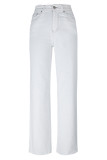 White HIgh Waist Washed Jeans 
