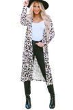 Leopard Pocketed Open Front Duster Cardigan