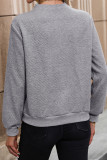 Grey Button Texture Sweatshirt 