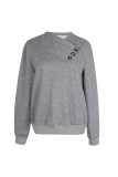 Grey Button Texture Sweatshirt 