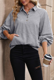 Grey Button Down Pullover Sweater