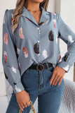 Feather Print Long Sleeves Shirt 