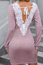 Back Lace Crochet Mini Dress 