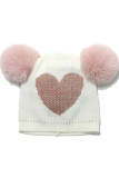 Heart Knit Fur Beanie Hat For Kid's MOQ 3pcs