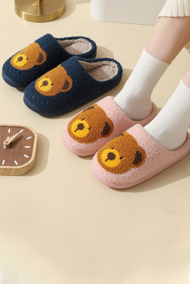 Bear Knit Fluffy Slippers