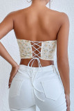 Flower Print Fishbone Corset Top 