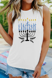 Hanukkah Candles Print Tank Top