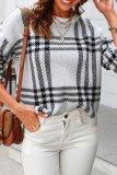 Plaid Knit Pullover Sweater