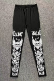 Black Punk Skull Print Leggings