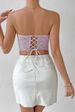 Flower Print Fishbone Corset Top 