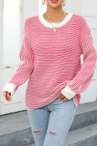 Striped Slope Shoulder Knit Sweater