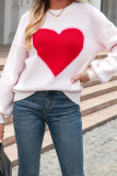 Heart Knit Pullover Sweater