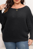 Plain One Shoulder Batwing Sleeves Sweater