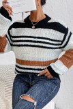 Multicolor Striped Knit Pullover Sweater