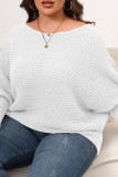 Plain One Shoulder Batwing Sleeves Sweater