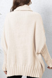 High Collar Heart Embroidery Pullover Sweater