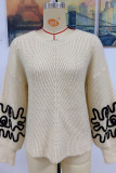 Abstract Patchwork Knitting Pullover Sweater 
