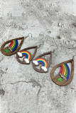 Rainbow Wood Earrings 