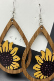 Sunflower Wood Earrings 