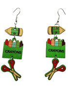 Crayons Wooden Earrings 