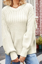 Plain Knitting Pullover Sweater 