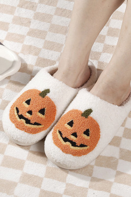 Halloween Pumpkin Fleece Slipper 