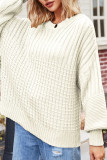 Plain Knitting Pullover Sweater 