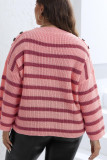 Striped Knit Plus Size Sweater