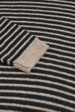 Black Striped Turtleneck Loose Sweater