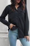 Plain Button Up Pockets Shirt