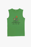 Book with Flowers Print Tank Top