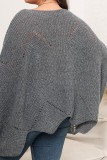 Plain Batwing Sleeves Plus Size Knit Sweater