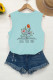 Book with Flowers Print Tank Top