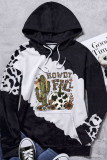 Black HOWDY FALL Western Graphic Cow Spots Hoodie