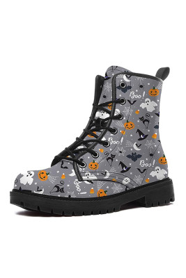 Halloween Pattern Lace Up Boots 