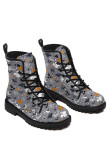Halloween Pattern Lace Up Boots 